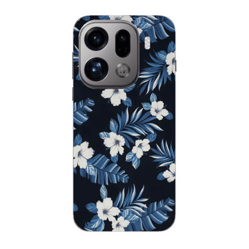 Oppo Find X9 Pro flower blue laves Transparent Silicone TPU Θήκη